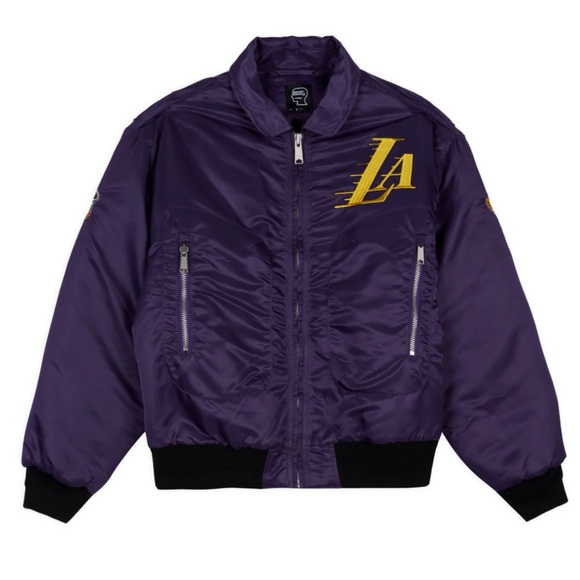 Brain Dead X NBA Los Angeles Lakers Fligth Purple Jacket Men’s Size M - Picture 10 of 12